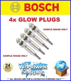 4x BOSCH GLOW PLUGS for TOYOTA AVENSIS Estate 2.0 D4D (ADT270) 2009-2018