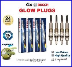 4x BOSCH GLOW PLUGS for TOYOTA AVENSIS Station Wagon 2.0 D4D 1999-2003