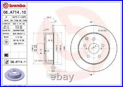 BREMBO Rear Axle BRAKE DISCS + PADS SET for TOYOTA AVENSIS 2.2 D4D 2005-2008