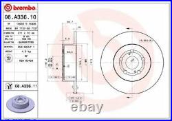 BREMBO Rear BRAKE DISCS + PADS SET for TOYOTA AVENSIS Liftback 2.0 D4D 1999-2003