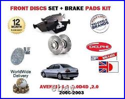 For Toyota Avensis 1.8 2.0 2.0dt D4d 2000-2003 Front Brake Discs Set+ Pads Kit