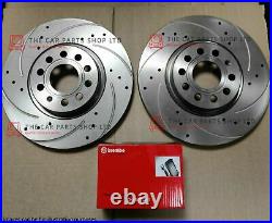 For Toyota Avensis 2.0 D-4d 2009 Drilled Grooved Front Discs & Brembo Pads