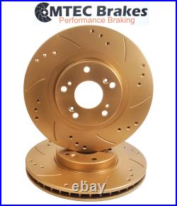 For Toyota Avensis 2.2D-4D 05-08 Front Brake Discs Gold Drilled Grooved
