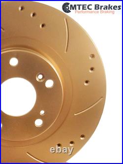 For Toyota Avensis 2.2D-4D 05-08 Front Brake Discs Gold Drilled Grooved