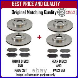Front And Rear Brake Discs And Pads For Toyota Avensis 2.0d-4d 5/2003-9/2008