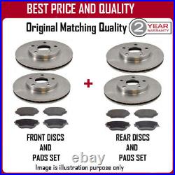 Front And Rear Brake Discs And Pads For Toyota Avensis Tourer 2.2d-4d 7/2005-9/2