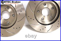 Front Rear Brake Discs and Pads For Avensis Tourer 2.0D-4D 03-08 Drilled Grooved