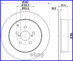 MINTEX Rear BRAKE DISCS + PADS SET for TOYOTA AVENSIS Combi 2.0 D4D 2006-2008