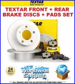 TEXTAR FRONT + REAR BRAKE DISCS + PADS for TOYOTA AVENSIS Saloon 2.0 D4D 2011-on