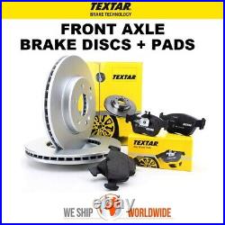 TEXTAR Front Axle BRAKE DISCS + PADS for TOYOTA AVENSIS Estate 2.0 D4D 2015-on