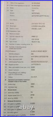 TOYOTA AVENSIS 2010 2.0 D-4D Diesel Fuel Injector T23670-29116-84