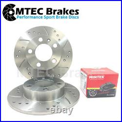 Toyota Avensis 2.0D-4D 00-01 Rear Brake Discs & Pads Drilled Grooved