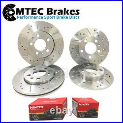 Toyota Avensis 2.0D-4D 01-03 Front Rear Brake Discs & Pads Drilled Grooved