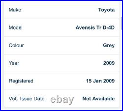 Toyota avensis 2.0 Tr d4d engine 2008