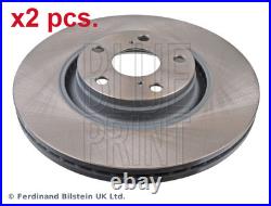 X2 Pcs Front Brake Disc Rotos X2 Pcs Set Adt343272 Blue Print I