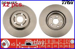 X2 Pcs Front Brake Disc Rotos X2 Pcs Set Df4445s Trw I