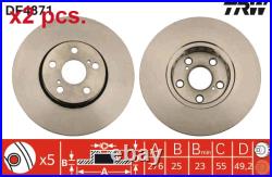 X2 Pcs Front / Rear Brake Disc Rotos X2 Pcs Set Df4871 Trw I