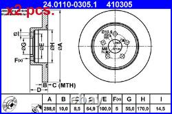 X2 Pcs Rear Brake Disc Pair L&r 24.0110-0305.1 Ate I